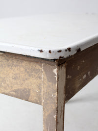 antique enamel top table with ironing board
