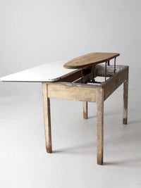 antique enamel top table with ironing board