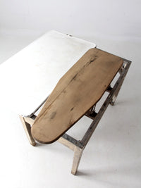 antique enamel top table with ironing board