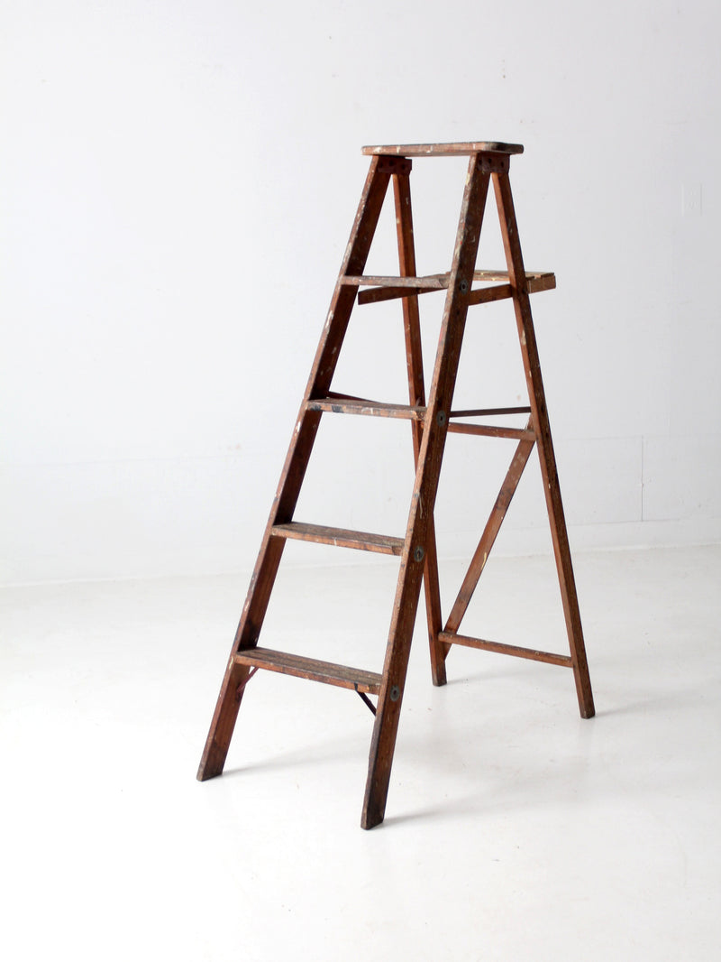 vintage painter's wooden ladder