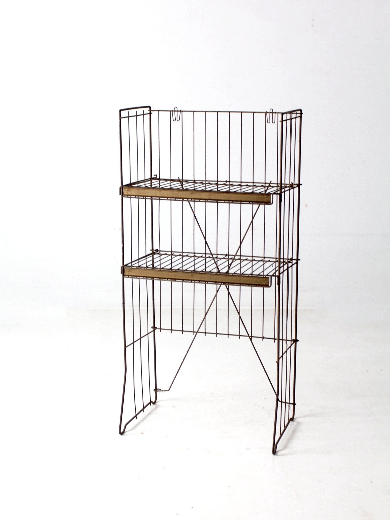 vintage metal industrial metal shelving rack