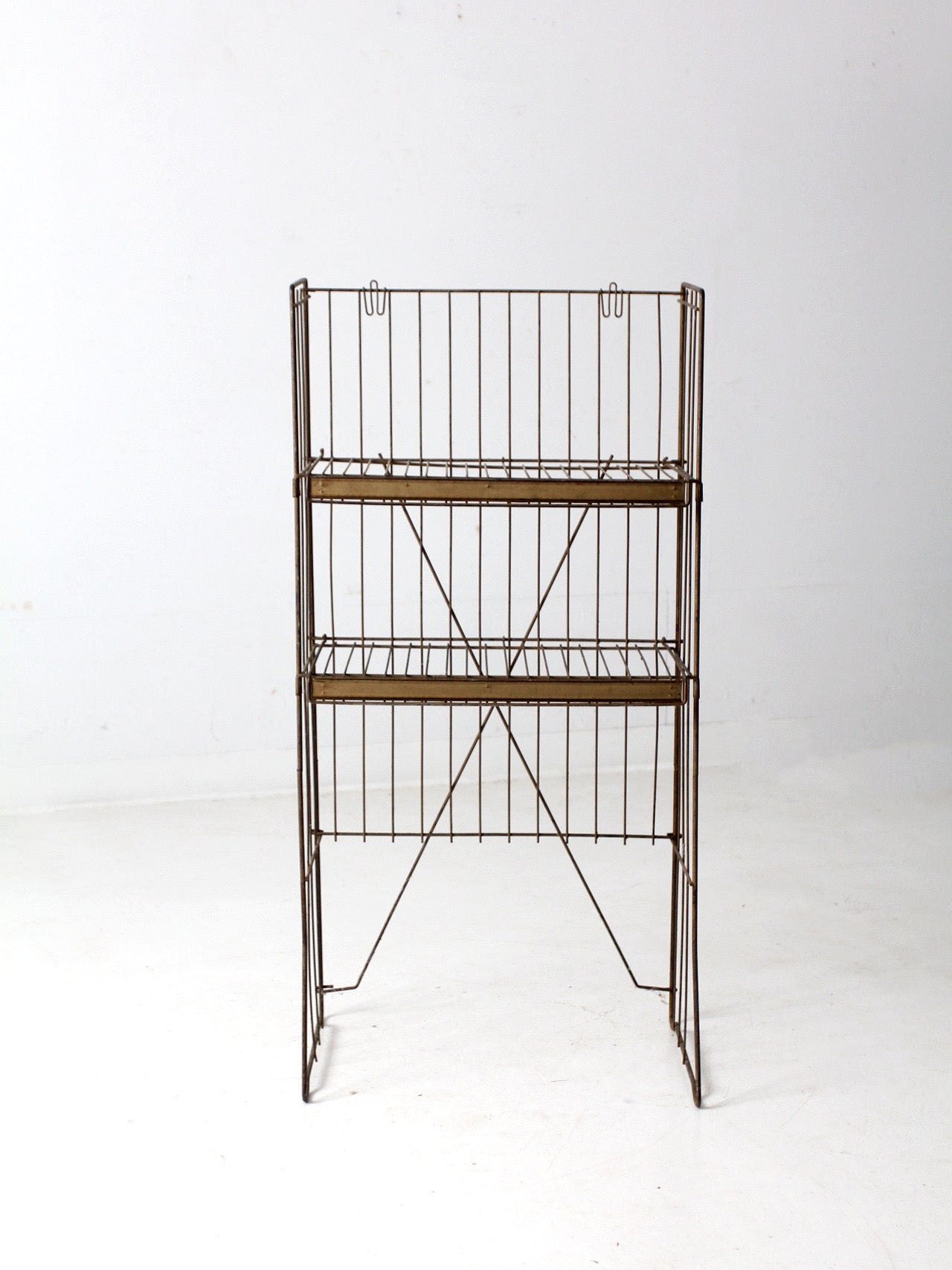 vintage metal industrial metal shelving rack