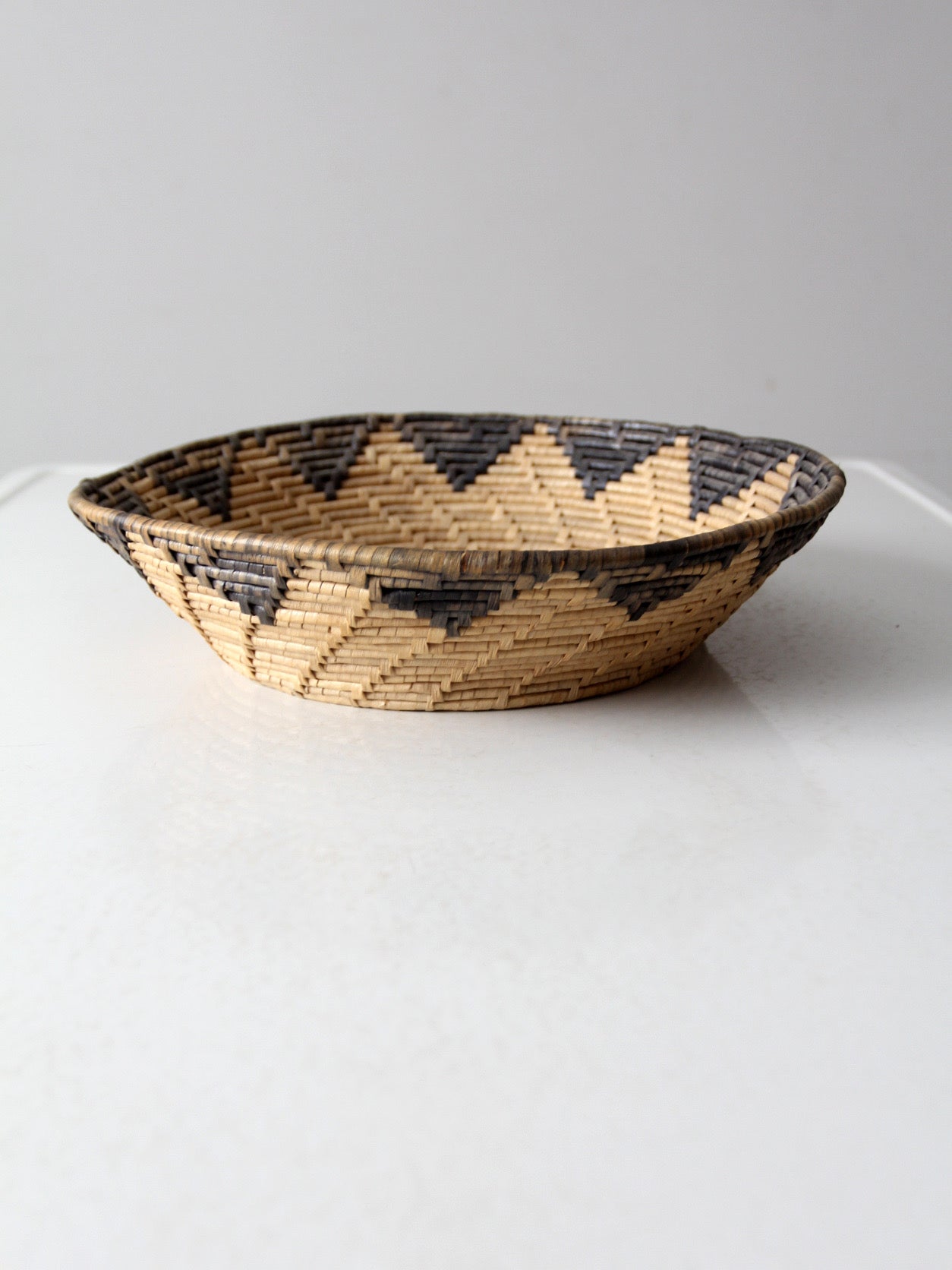 vintage woven seagrass basket bowl
