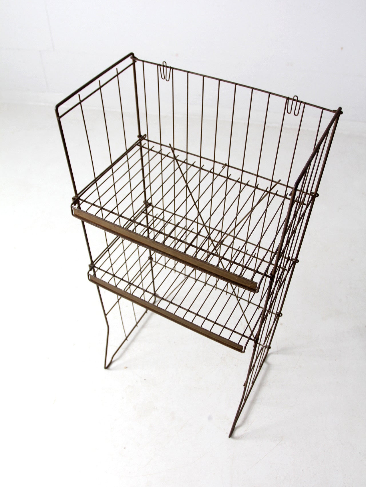vintage metal industrial metal shelving rack