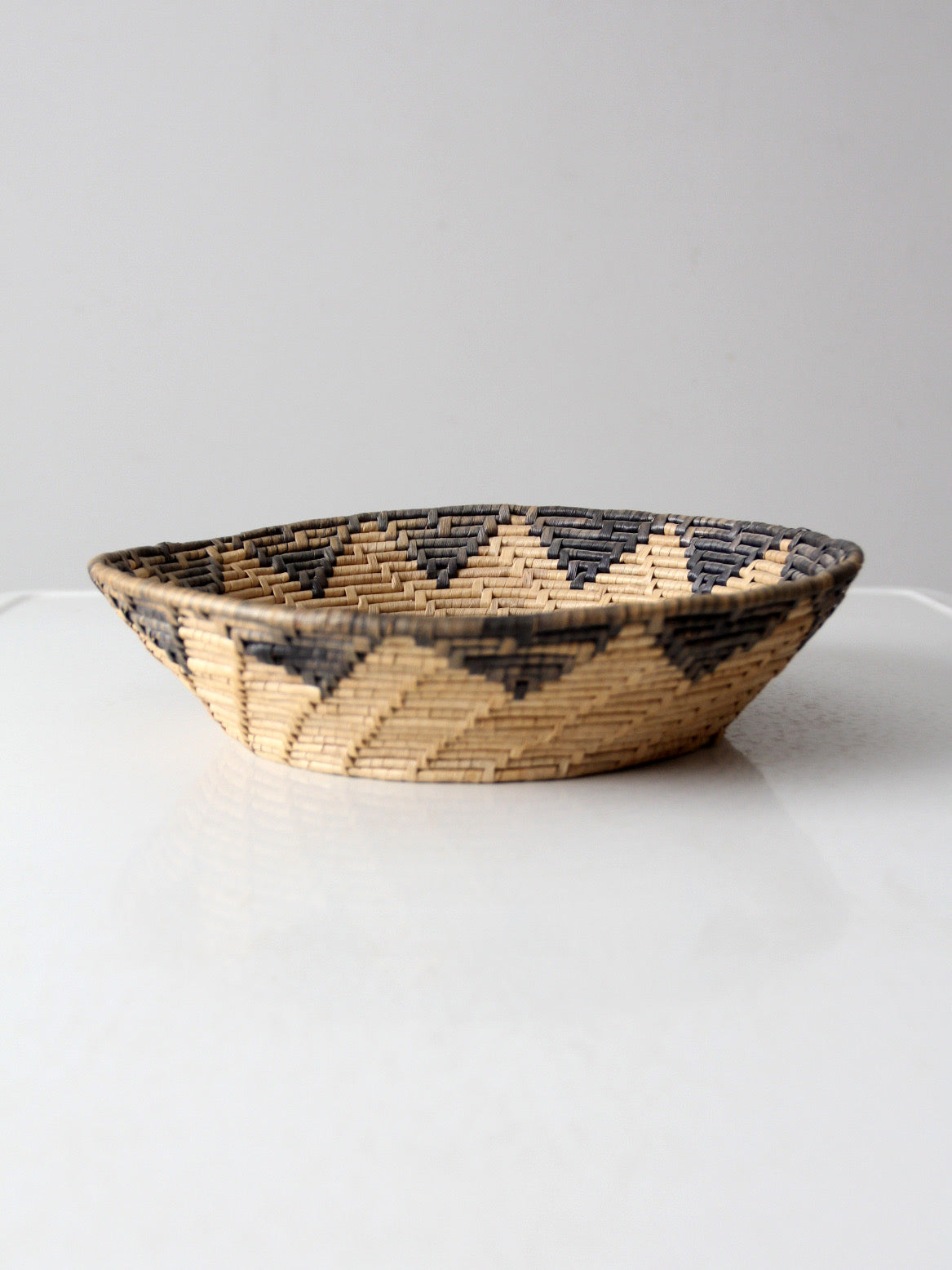 vintage woven seagrass basket bowl