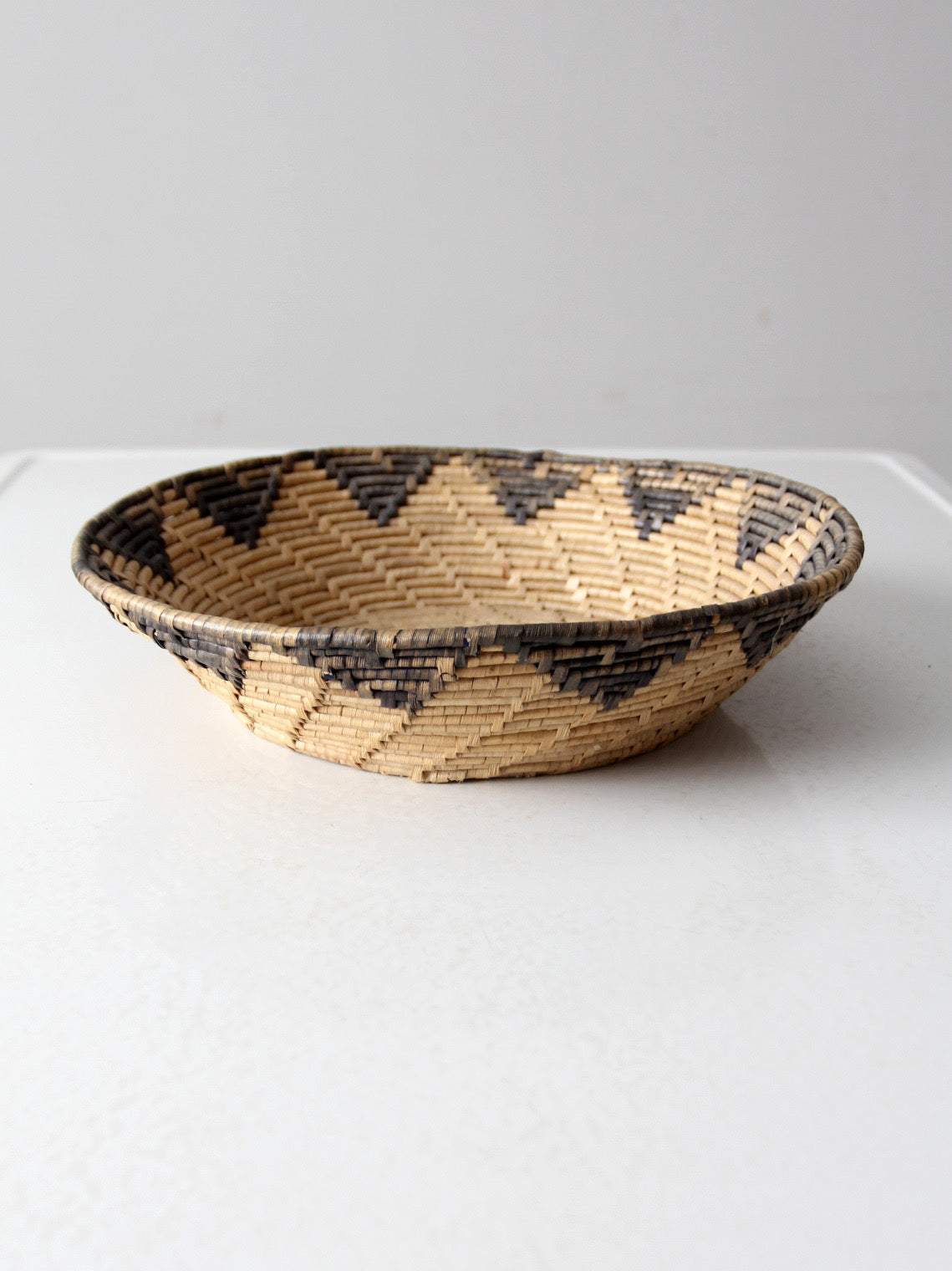 vintage woven seagrass basket bowl