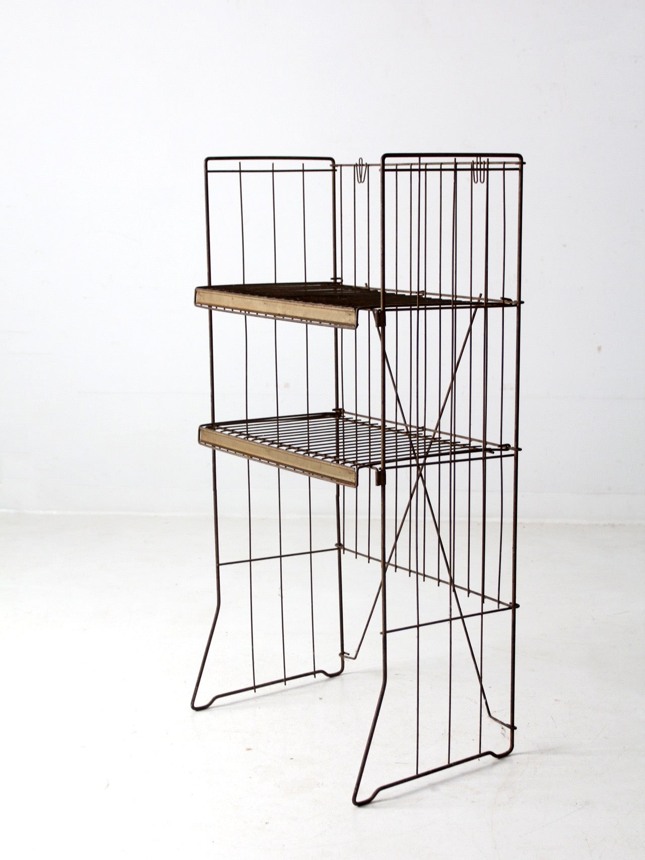 vintage metal industrial metal shelving rack