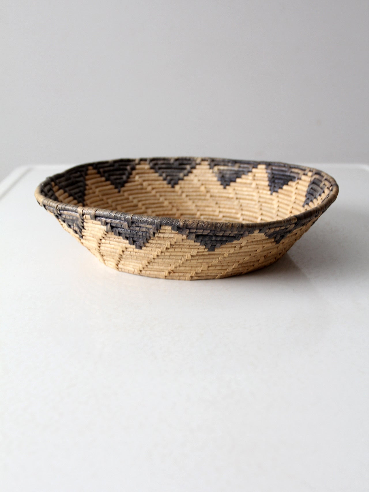 vintage woven seagrass basket bowl