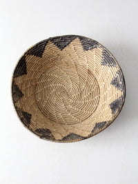 vintage woven seagrass basket bowl