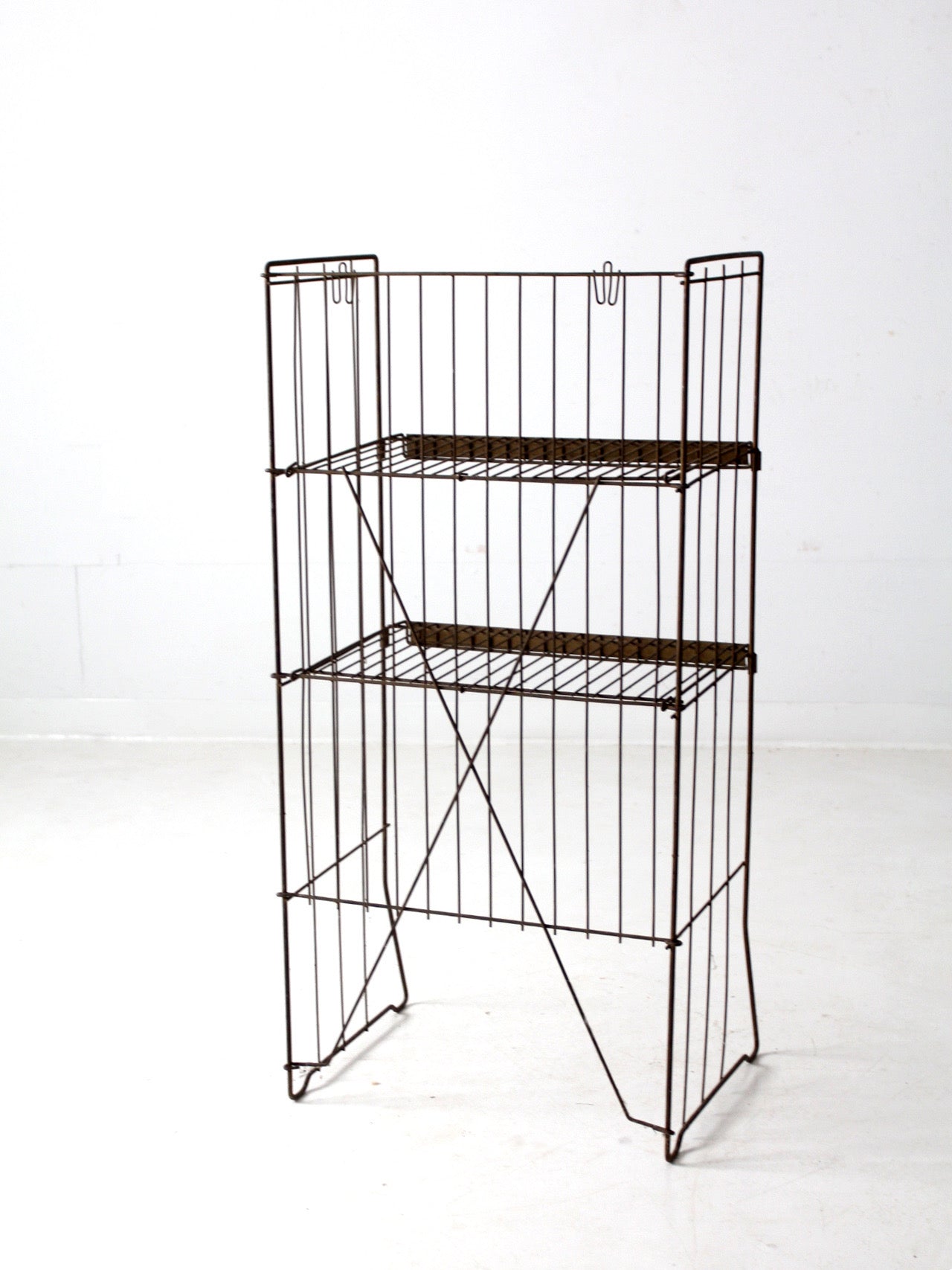 vintage metal industrial metal shelving rack