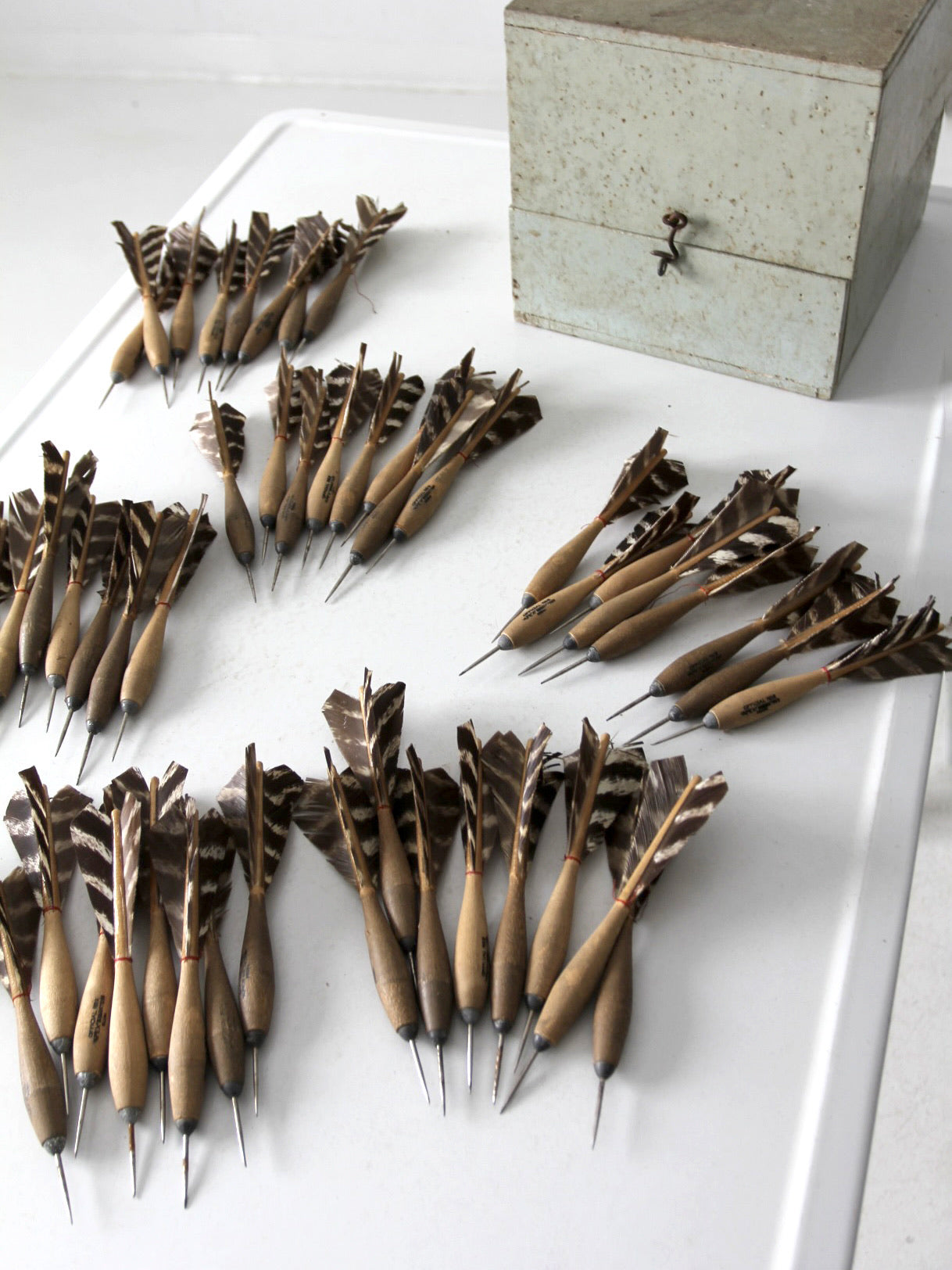 vintage Apex No 2 dart set with storage box