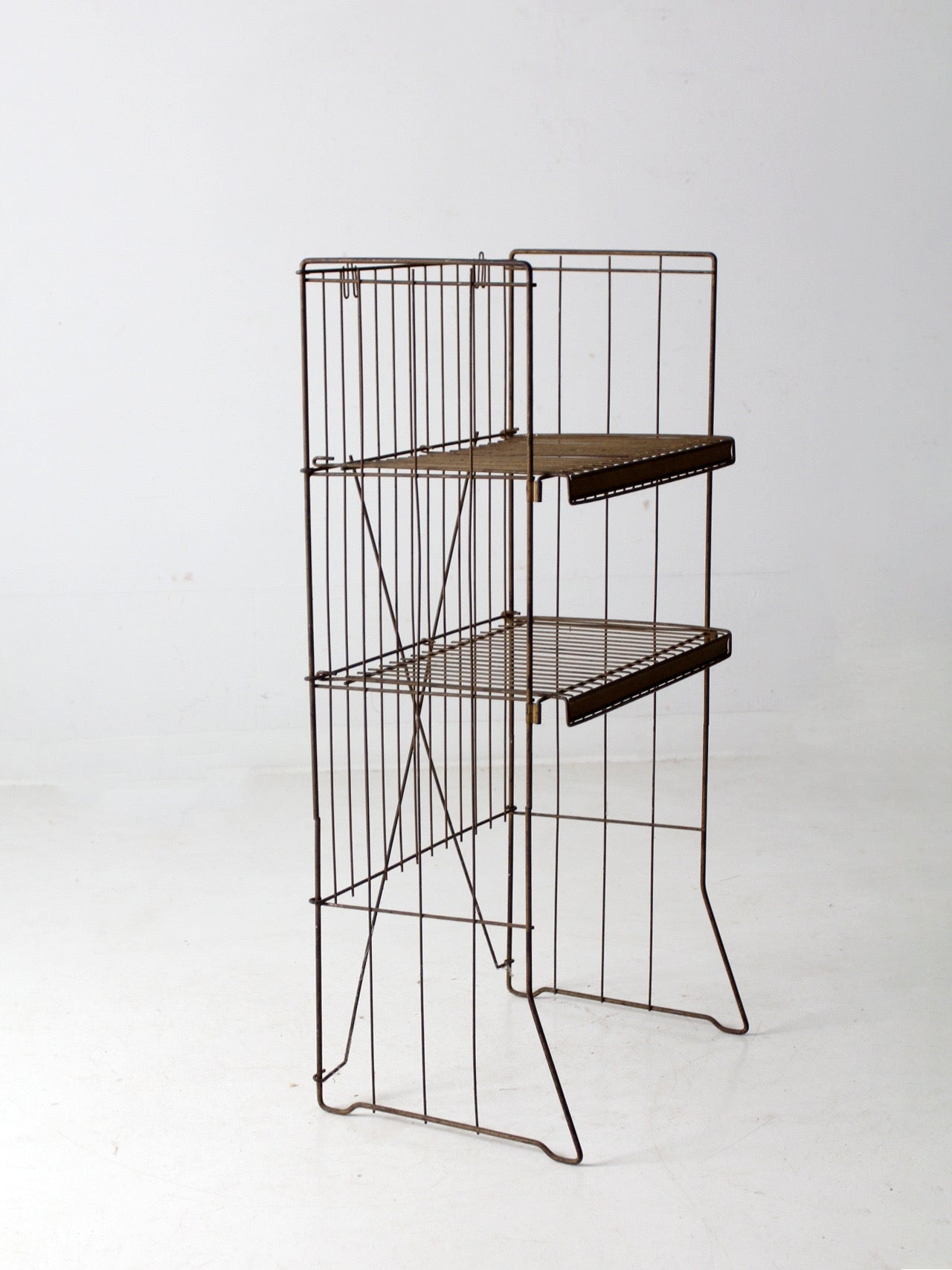 vintage metal industrial metal shelving rack