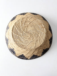 vintage woven seagrass basket bowl