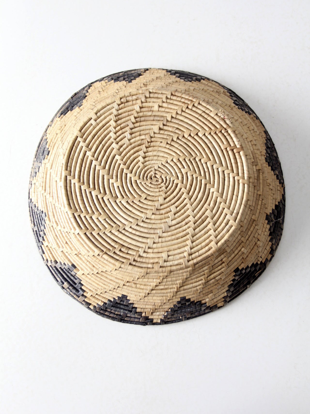 vintage woven seagrass basket bowl