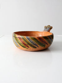 vintage red clay pottery bowl