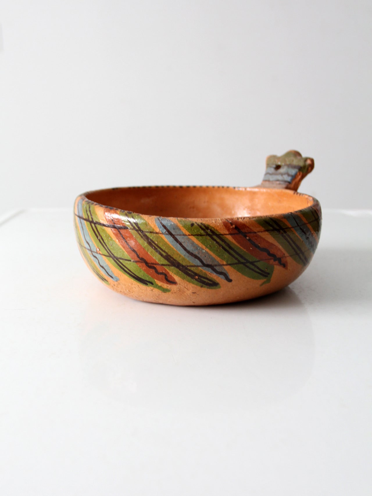 vintage red clay pottery bowl