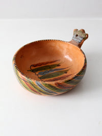 vintage red clay pottery bowl