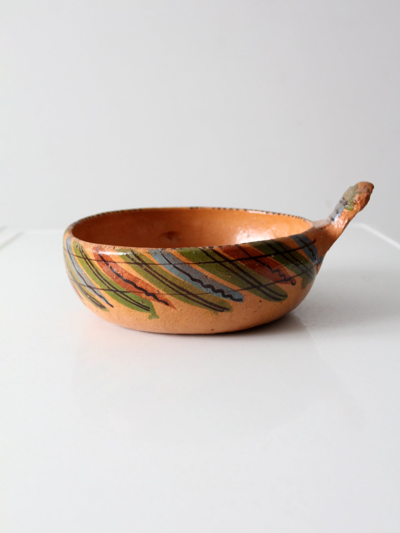 vintage red clay pottery bowl