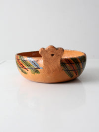 vintage red clay pottery bowl