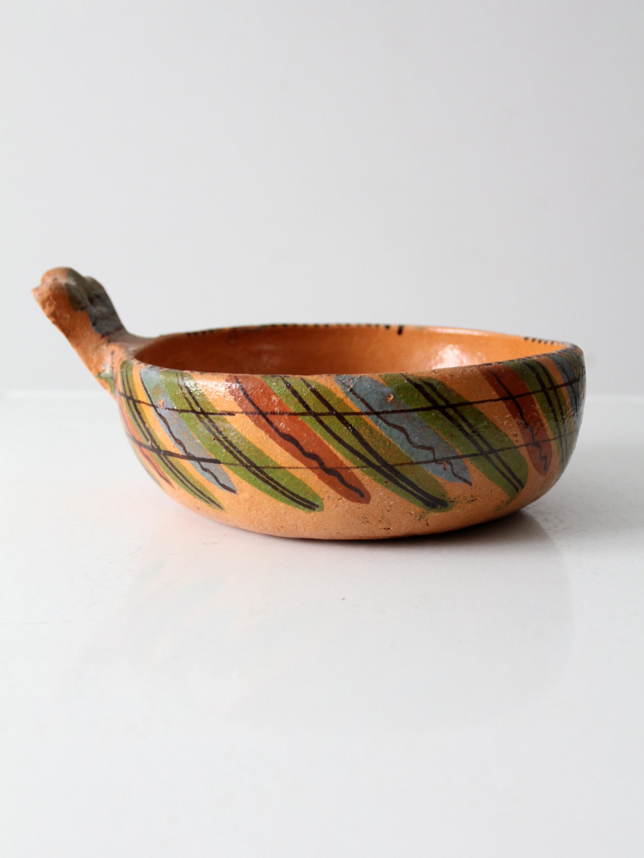 vintage red clay pottery bowl