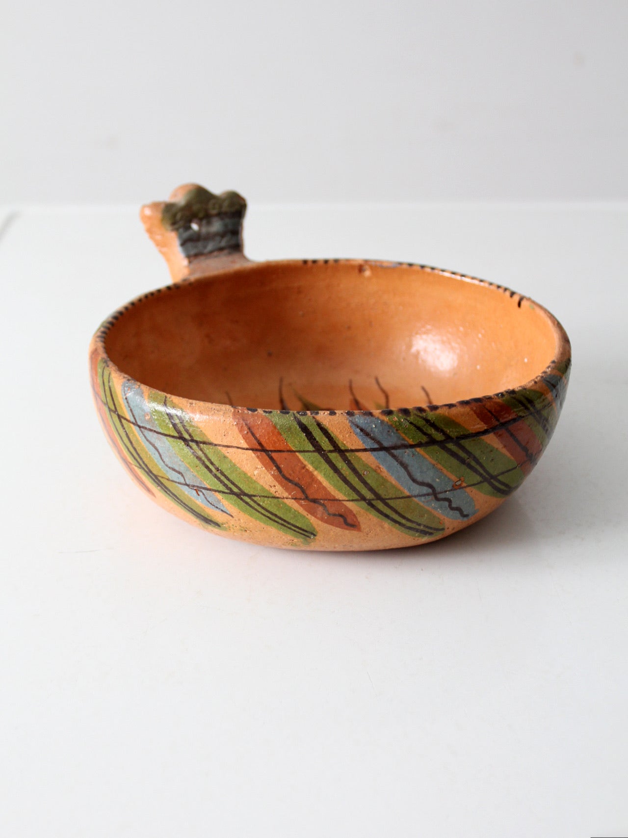 vintage red clay pottery bowl
