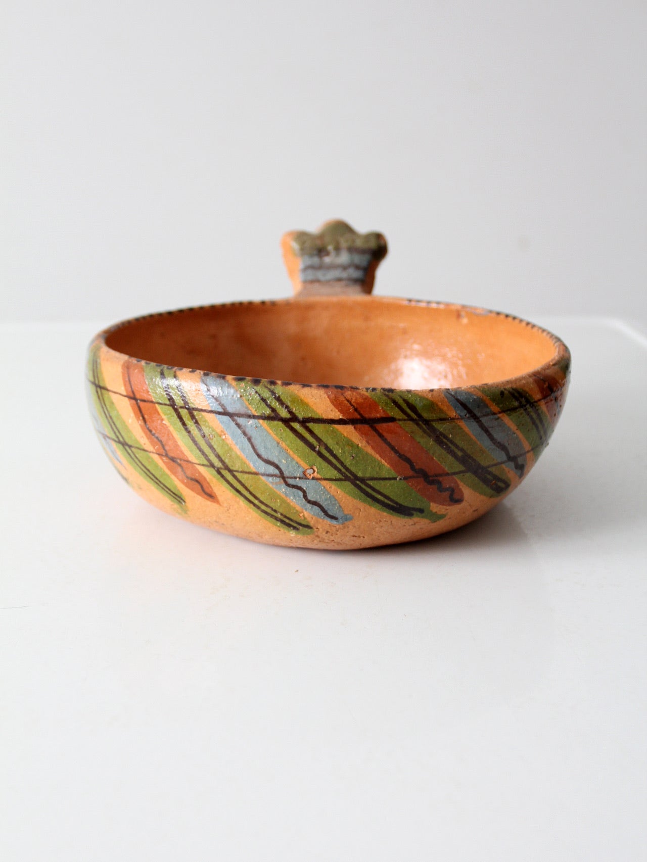 vintage red clay pottery bowl
