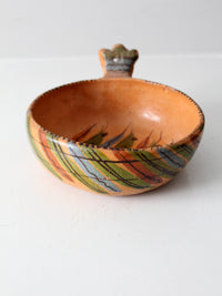 vintage red clay pottery bowl