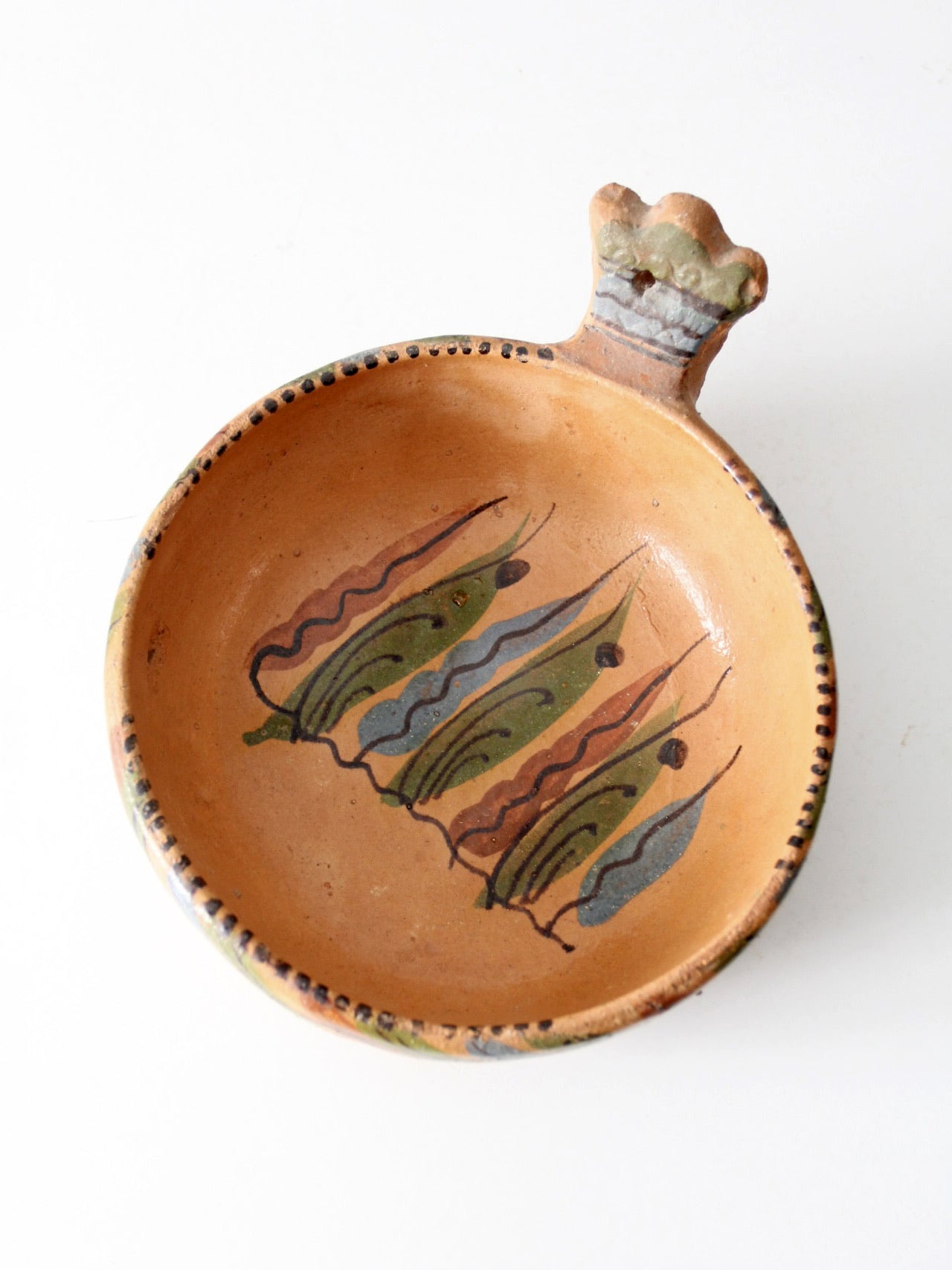 vintage red clay pottery bowl