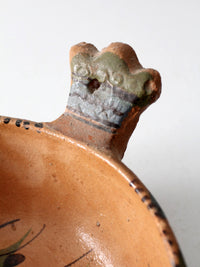 vintage red clay pottery bowl