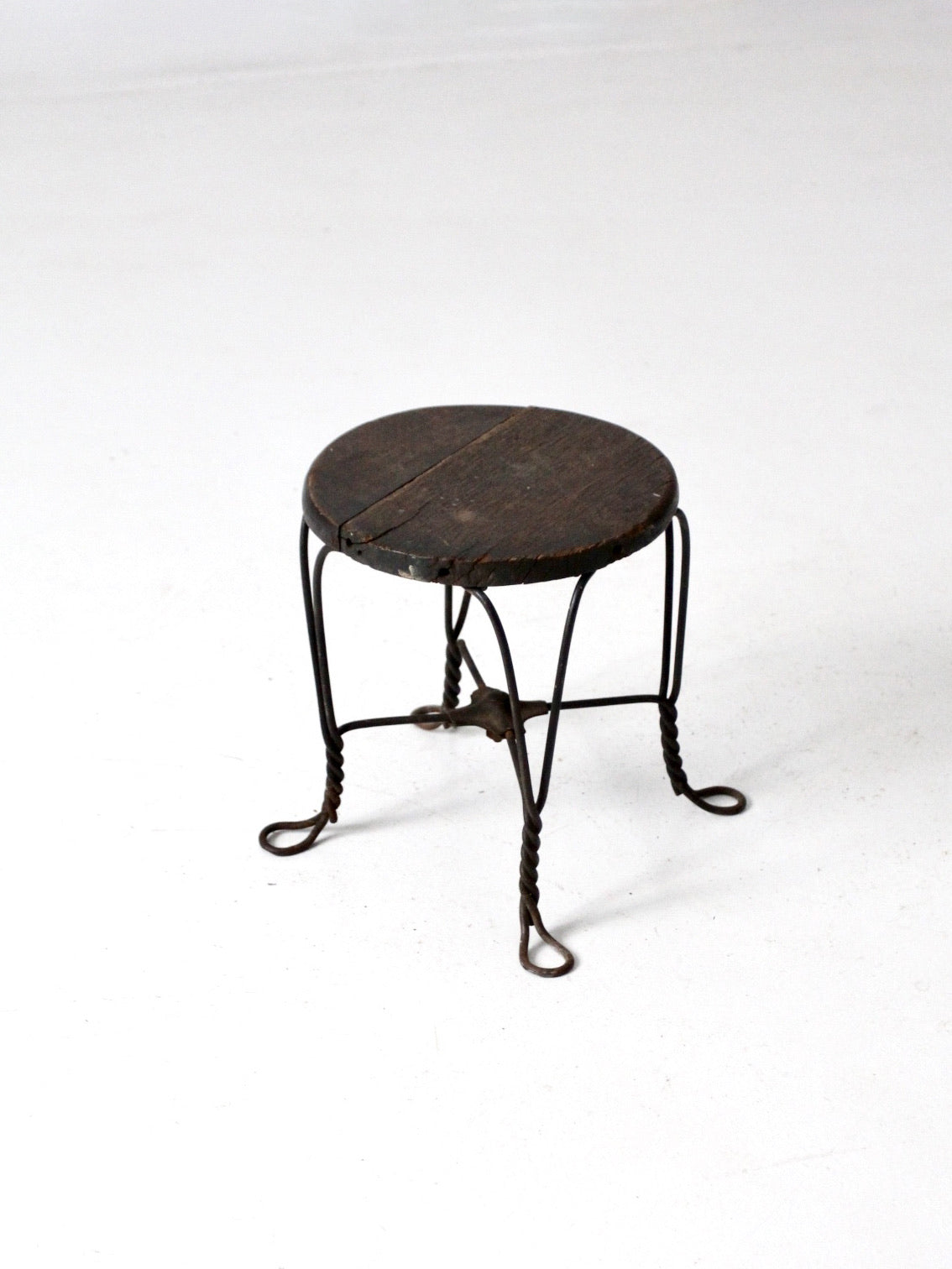 antique Victorian twist leg stool