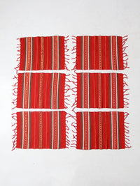 vintage Mexican woven placemats set of 6