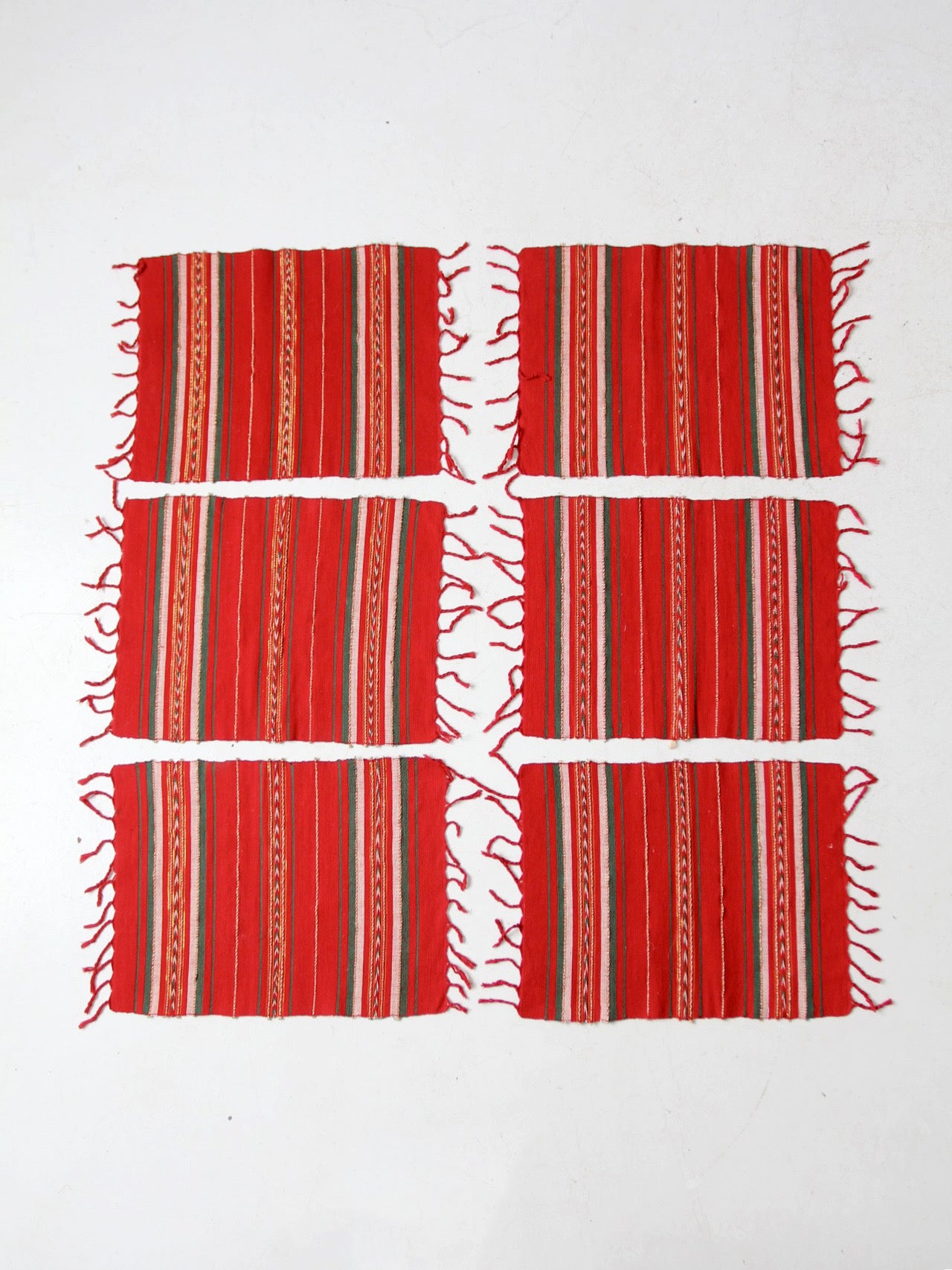 vintage Mexican woven placemats set of 6
