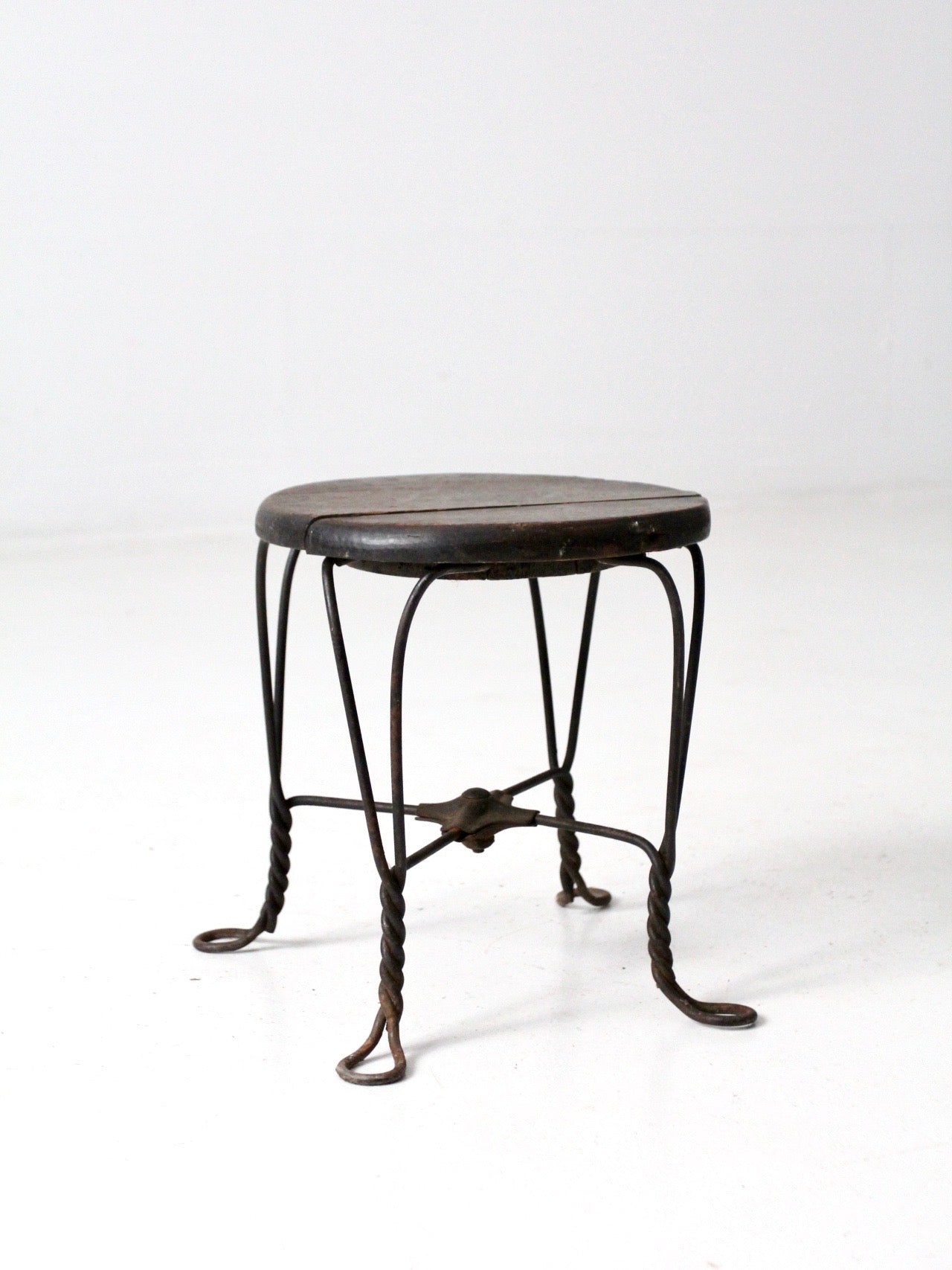 antique Victorian twist leg stool