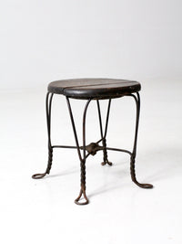 antique Victorian twist leg stool