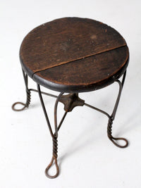 antique Victorian twist leg stool