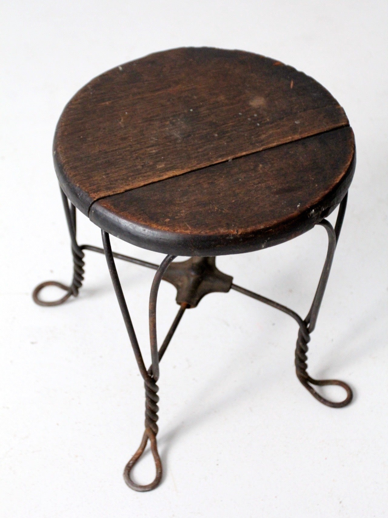 antique Victorian twist leg stool