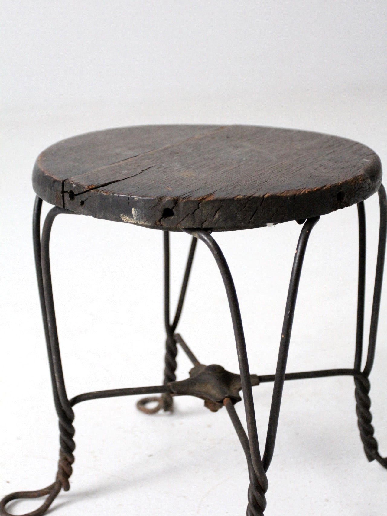 antique Victorian twist leg stool