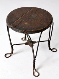antique Victorian twist leg stool