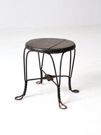 antique Victorian twist leg stool