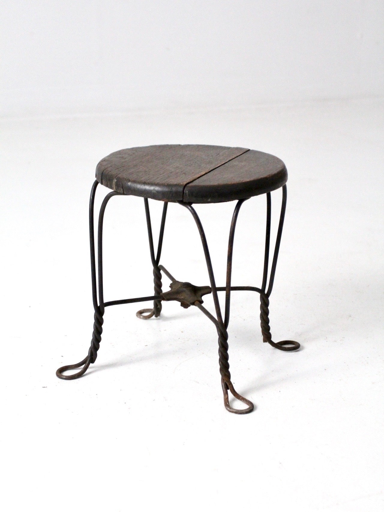 antique Victorian twist leg stool