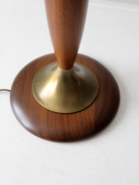 mid century teak table lamps pair