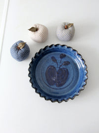 vintage hand made fabric apple ornaments set 3