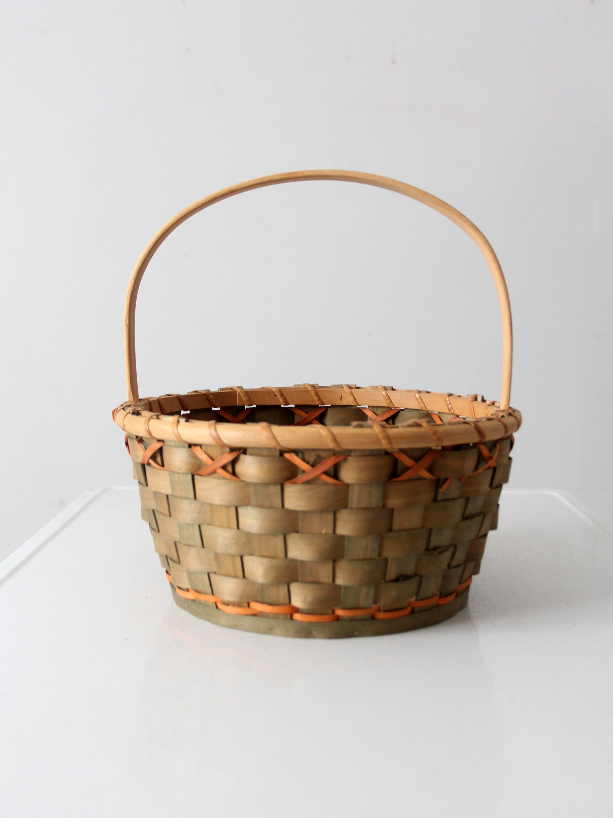 vintage splint weave basket