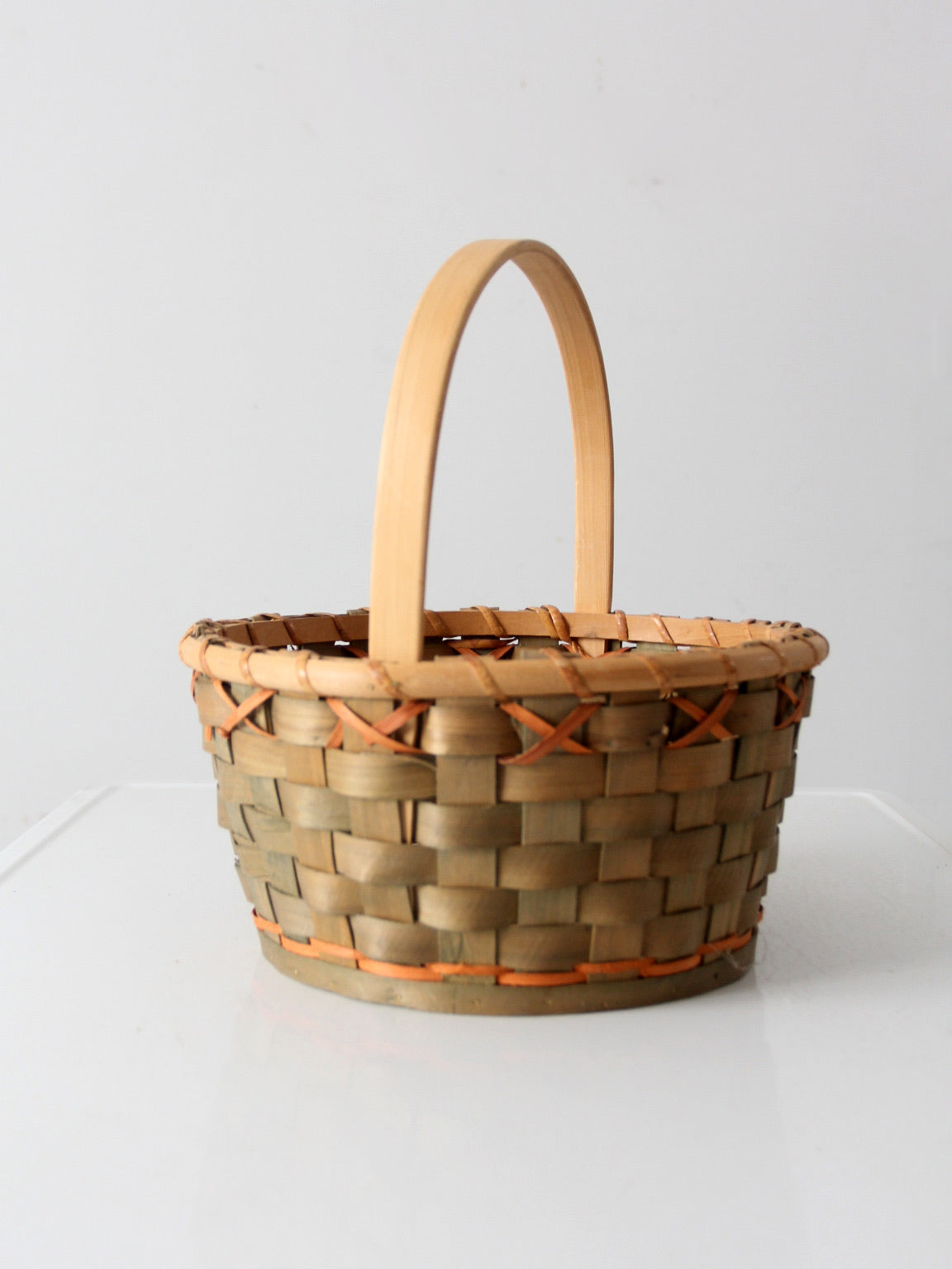vintage splint weave basket