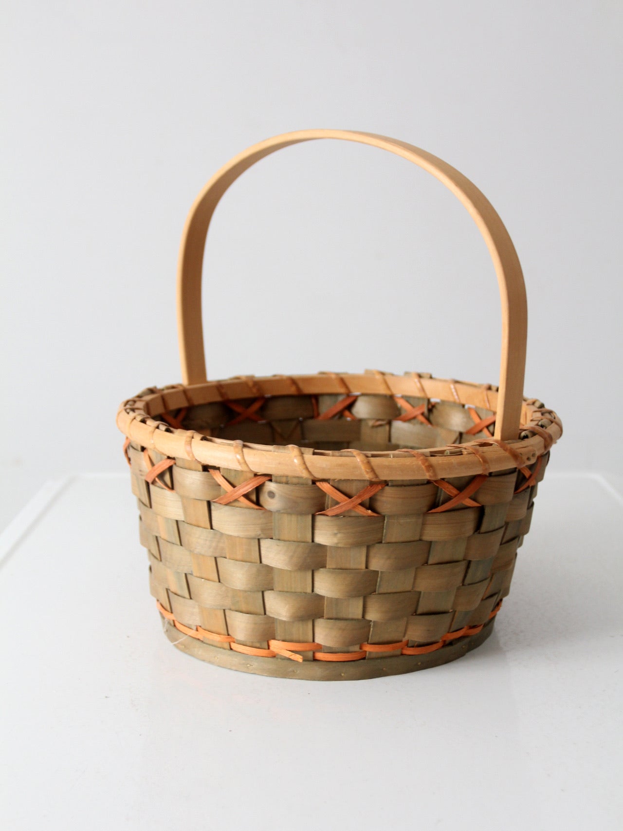 vintage splint weave basket