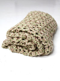 vintage hand-knit throw blanket