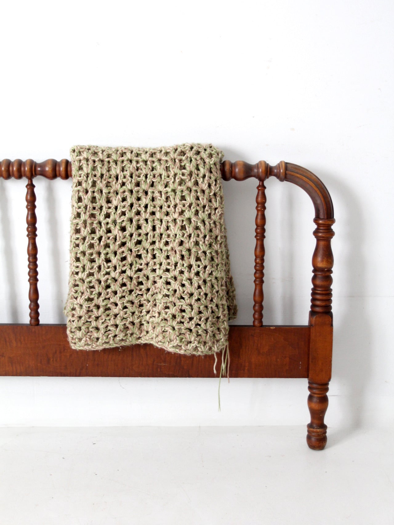vintage hand-knit throw blanket
