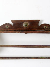 antique primitive wall shelf with towel bar