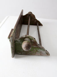antique primitive wall shelf with towel bar