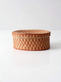 vintage handwoven lidded basket